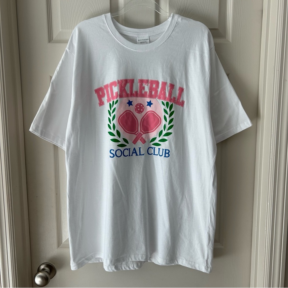 Southern Spirit Pickle Ball Social Club Tee Loungewear Preppy Casual Comfy